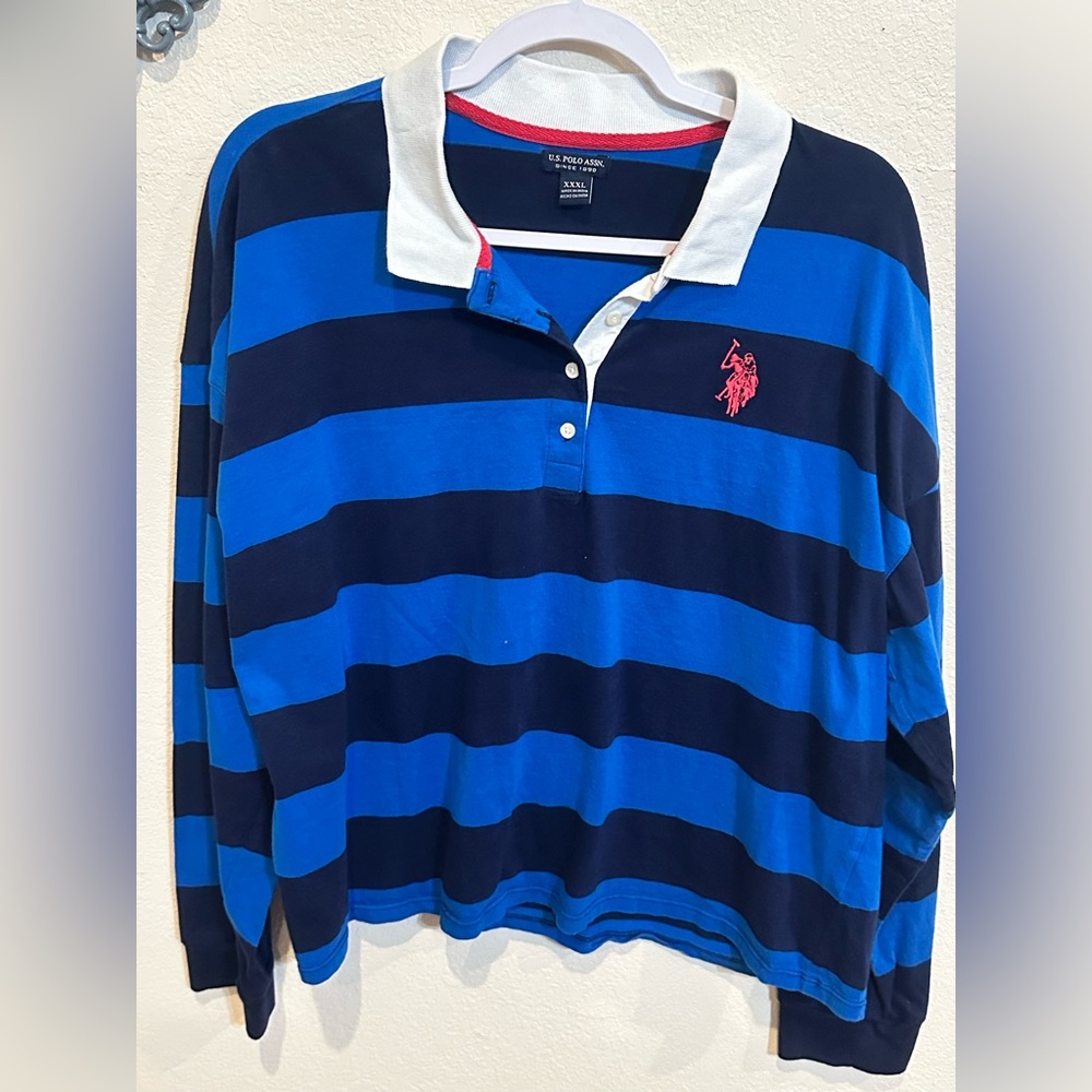 Vintage VTG 90s U.S. Polo Assn. Rugby Shirt Striped Collegiate Polo - Picture 2 of 15